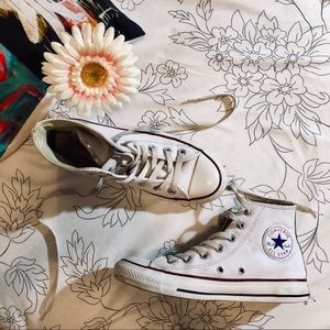 Converse All Star Hi Top White Leather